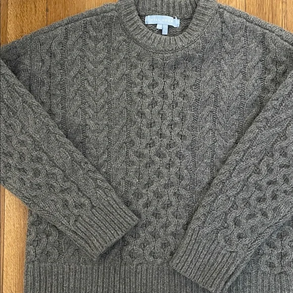Hill House The Kennedy Sweater gray Fisherman Knit Rory Gilmore Sweater XS SMALL - Picture 3 of 9